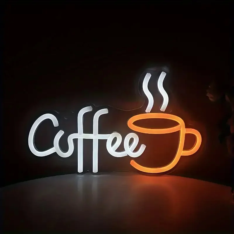 Commercial Kitchen Walls - Cangkir kopi desain tanda Neon tanda