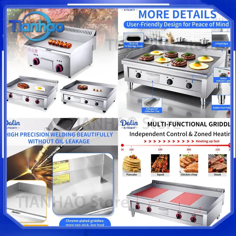 Commercial Kitchen Griddle - Peralatan Dapur Komersial: Griddle Listrik Stainless