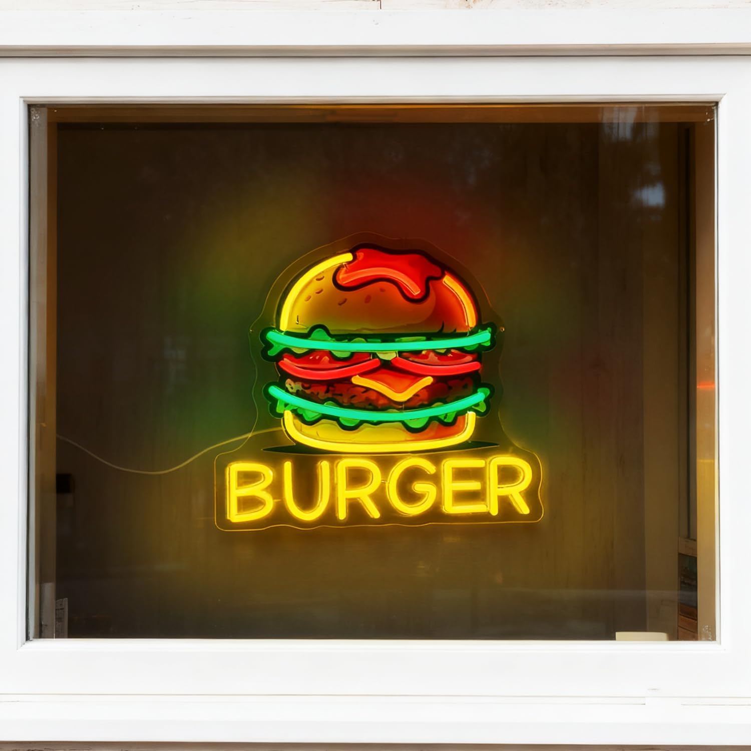 Tanda Neon Burger, Tanda Hambu - Commercial Kitchen Walls ulasan dan harga