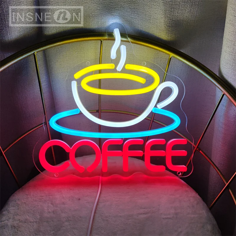Cangkir kopi desain tanda Neon - Commercial Kitchen Walls ulasan dan harga