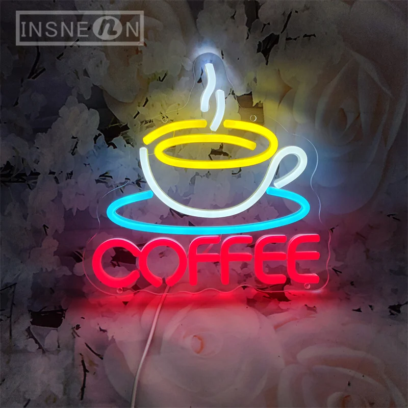 Cangkir kopi desain tanda Neon - Commercial Kitchen Walls ulasan dan harga