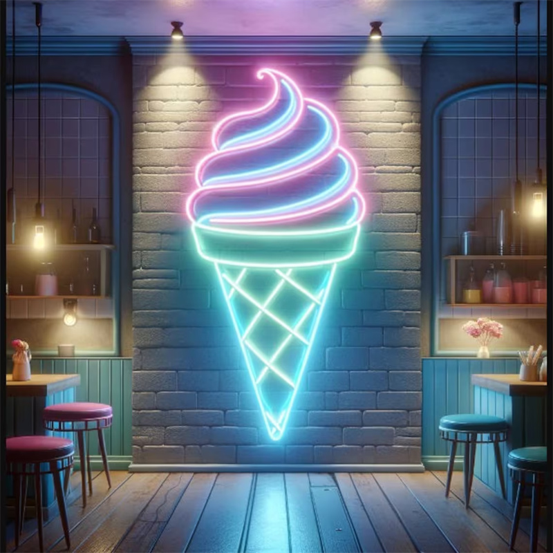 Lampu Neon LED Es Krim |   Dek - Commercial Kitchen Walls ulasan dan harga